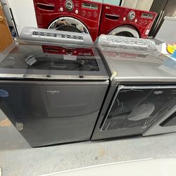 Gray Whirlpool Load & Go Washer with Removable Agitator and Dryer Set