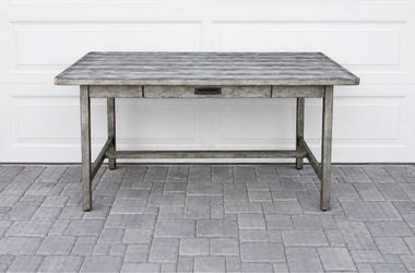 PB Mateo Light Grey Wood Desk