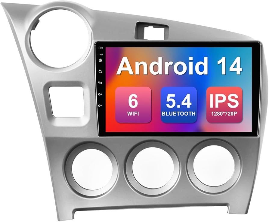 2+64G 9-inch Android 14 Car Stereo for Toyota Matrix 2009-2014 IPS Touchscreen Screen Car Radio with WiFi 6 Carplay & Android Auto Support Backup Came
