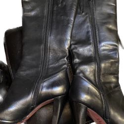 Ladies Nina 7.5 Black Leather Boots