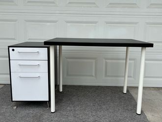 Desk and storage credenza