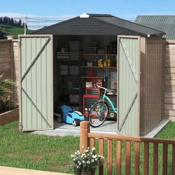 6 ft. W x 8 ft. D Outdoor Storage Metal Shed Lockable Metal Garden Shed for Backyard Outdoor 245 sq. ft. $180