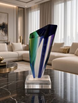 Acrylic Lucite Sculpture Shlomi Haziza Signed Iridescent