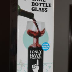 Original One 1 Glass Wine Bottle Big Mouth Novelty New Gag Gift Whole Bottle