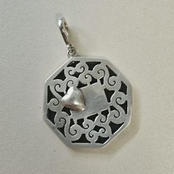 Sterling Silver Hexagon Pendant 