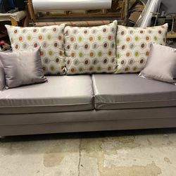 New Gray Silky Fabric Sofa & Loveseat 