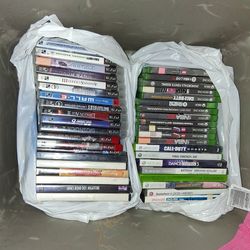 Box of video games