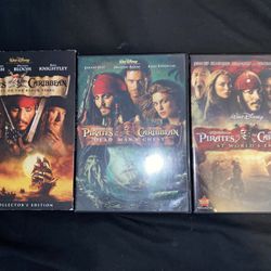 Pirates of The Caribbean Trilogy (DVDs) Lot of 3