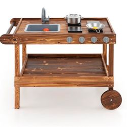 Costway Kids Mud Kitchen w/Wheels ( New )