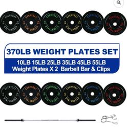 Weights Gym 370 Plates With Barbell 