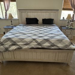 5 piece king size bedroom set with posturepedic box frame 2 twins