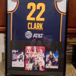 CAITLIN CLARK OF THE INDIANA FEVER, CUSTOM STITCHED AUTHENTIC FRAMED JERSEY.