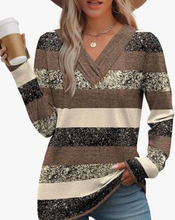 Womens Long Sleeve Printed Top