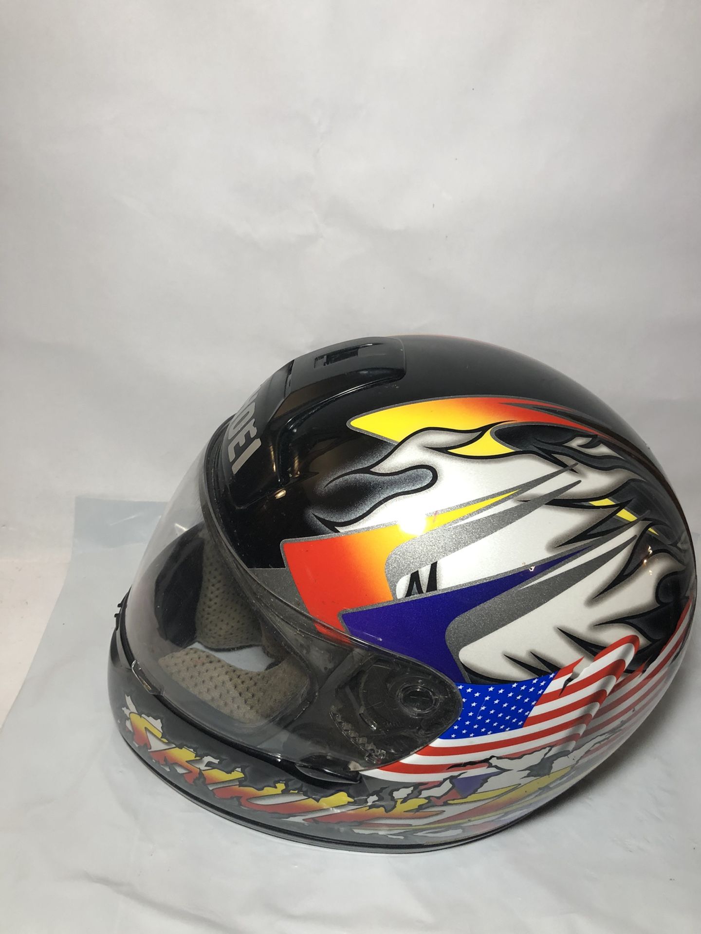Shoei Full Face Motorcycle Helmet Sz XL American Flag