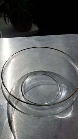 Glass bowl gold rim