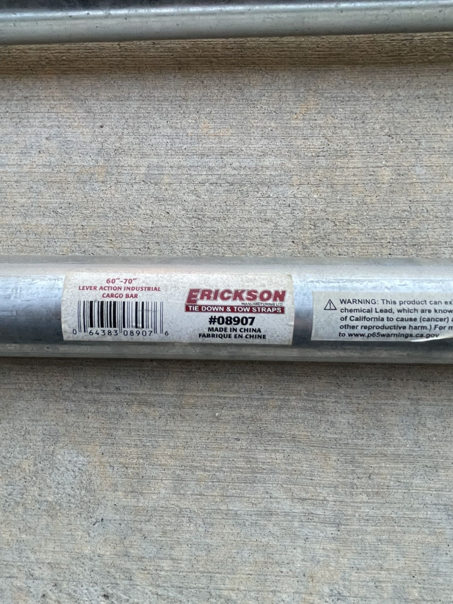 Erickson Lever Action Cargo Bar 60” to 75” Long