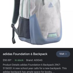Adidas Foundation 6 Backpack Brand New 