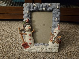 1999 Let It Snow Christmas Snowman Picture Frame