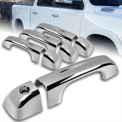 For 2019-2025 Dodge Ram 1500 Mirror Chrome Door Handle Covers No Smart Keyholes -(2-DHC-2173