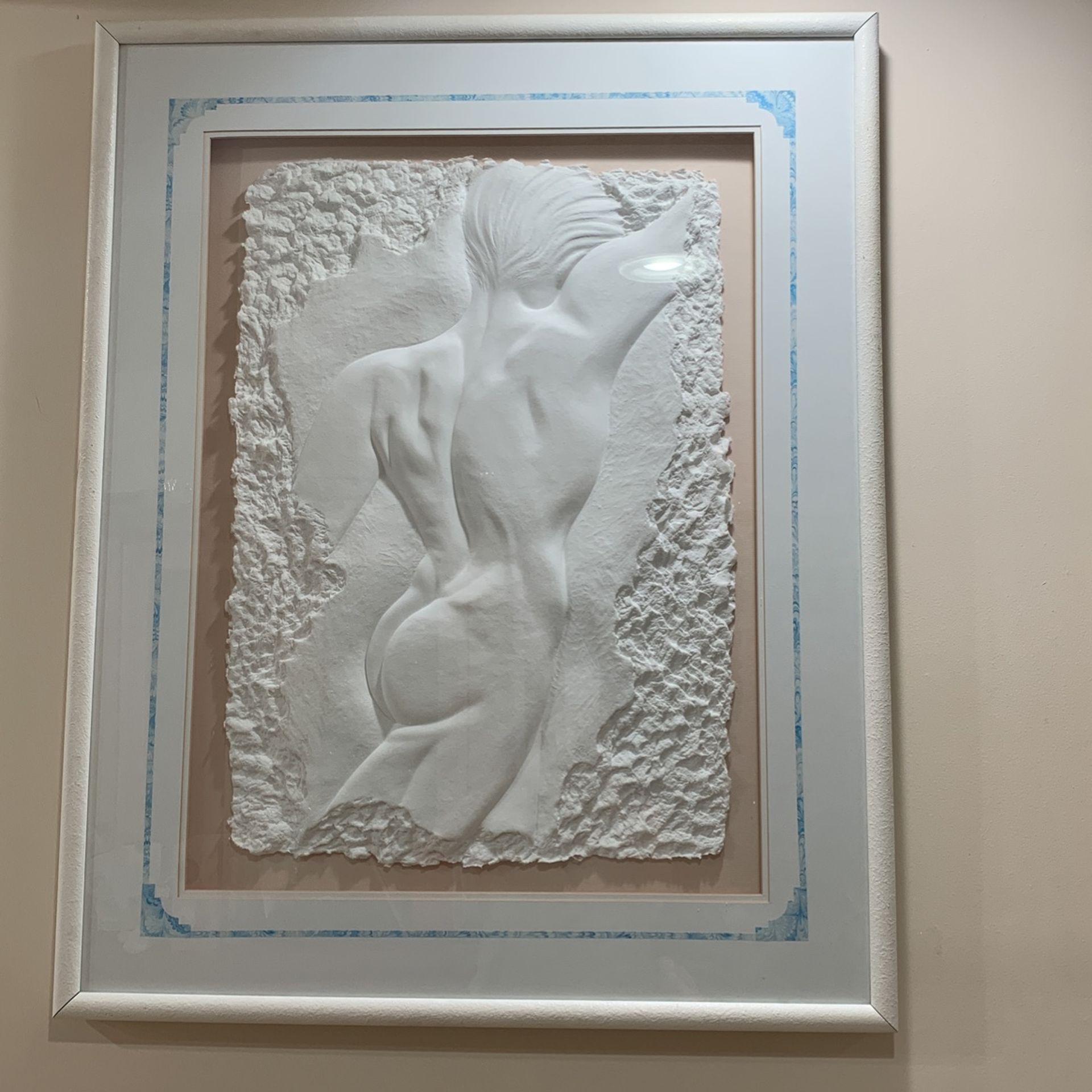 Roberta Peck “ Woman And man On rocks” Shadow Box