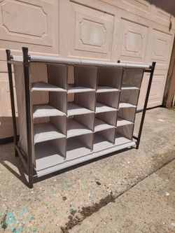 16-Cube Fabric Shoe Rack Organizer