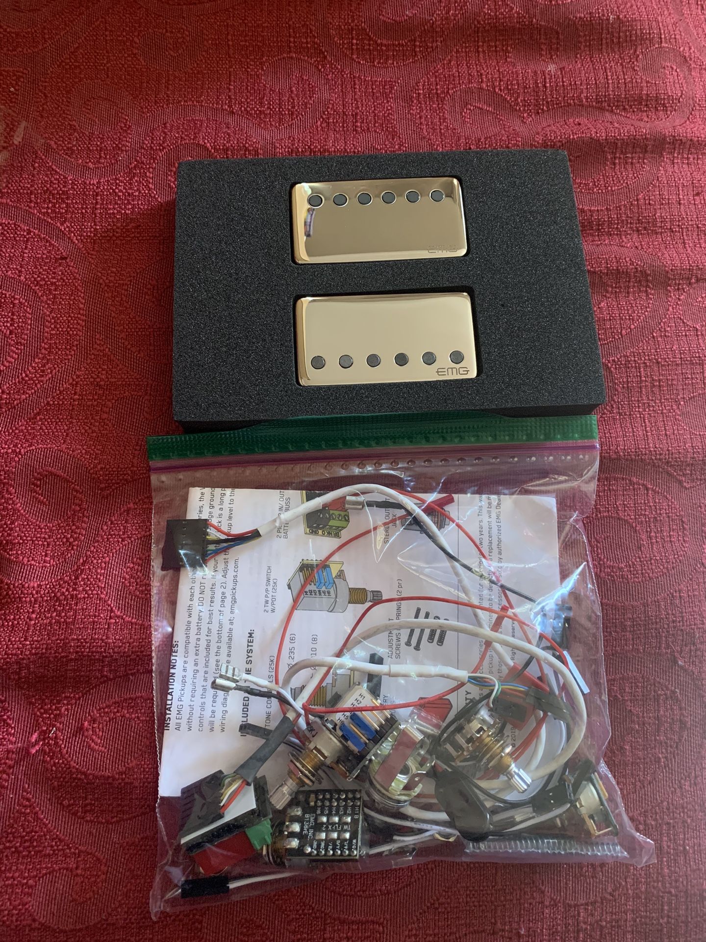 Emg 57 66 Tw Humbucker Pickup Set Solderless Wiring 