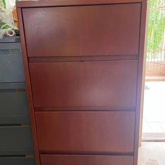 4 Drawer File Cabinet, Commercial Grade, Cherry Finish 