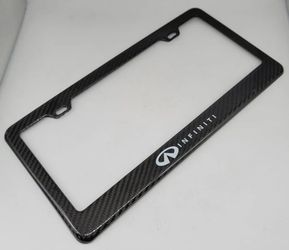 BRAND NEW INFINITI 100% Real Carbon Fiber License Plate Frame Tag Cover Original 3K