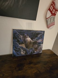 Lenticular Framed Wolf Art 