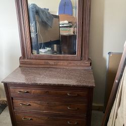 Rose Colored Marble Top Dresser