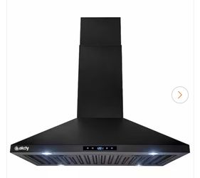 AKDY 30 in. 343 CFM Convertible Kitchen Island Mount Range Hood in Black Painted Stainless Steel with Touch Control