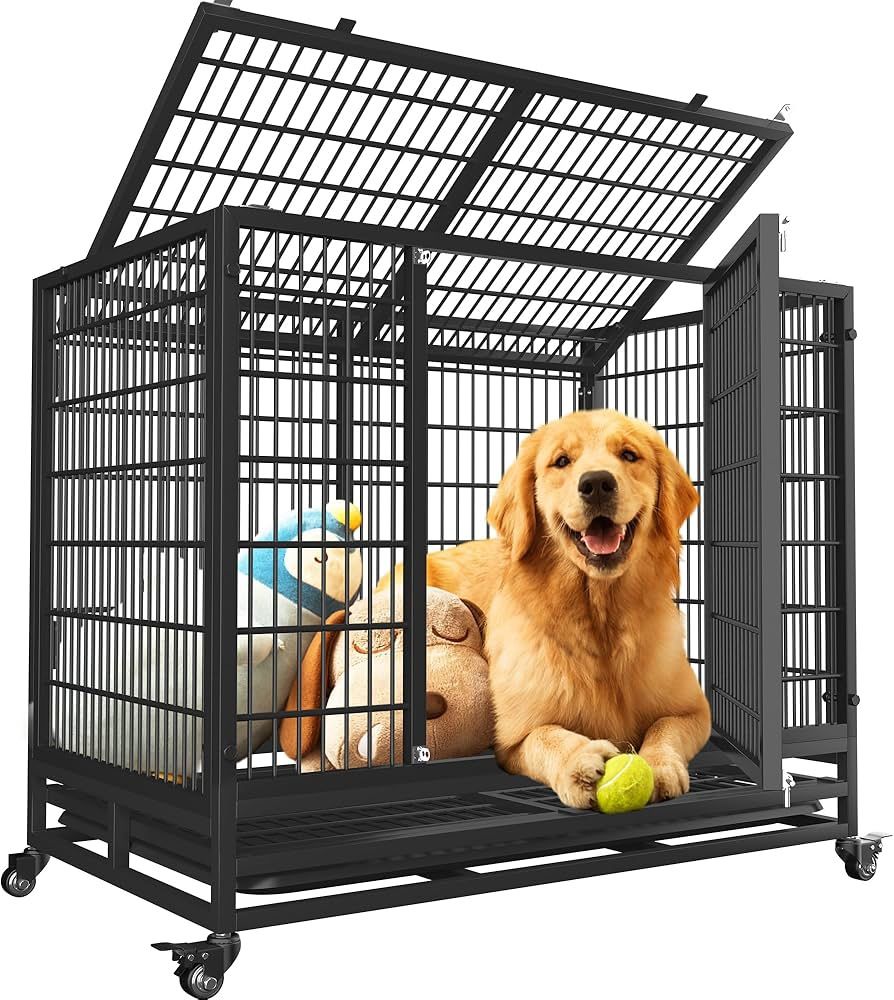 38" Heavy Duty Dog Crate,Robust Stable Dog Kennel