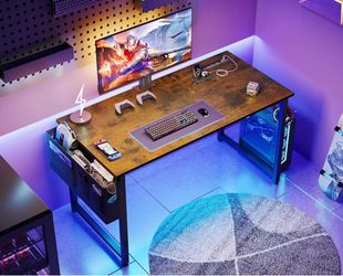 AODK 40 inch Small Computer Desk with Power Outlet for Small Spaces