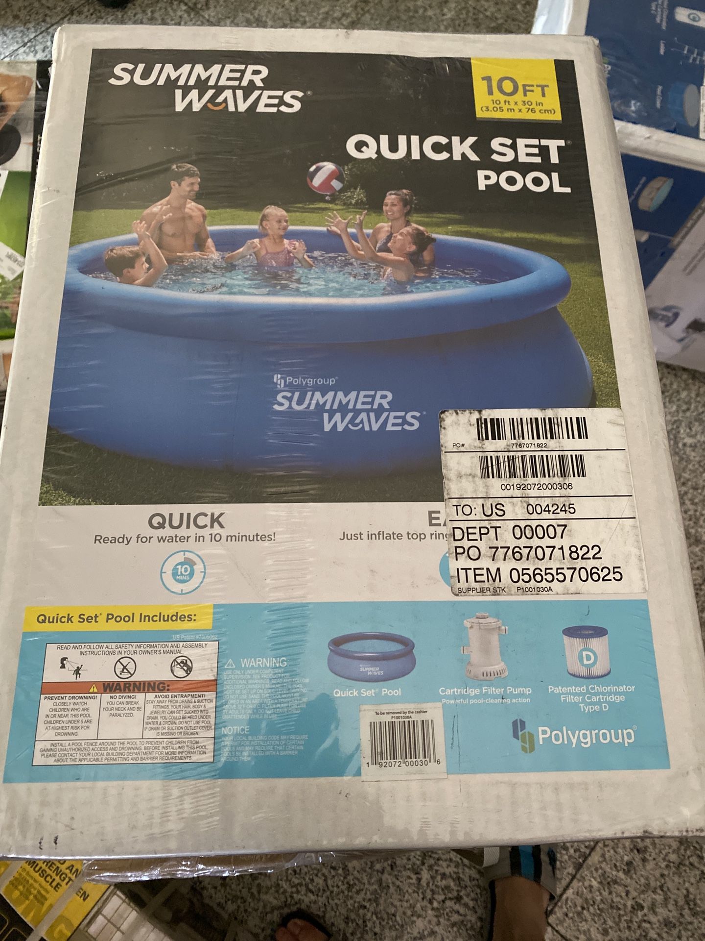 Summer Waves Quick Set 10 ft Swimming Pool