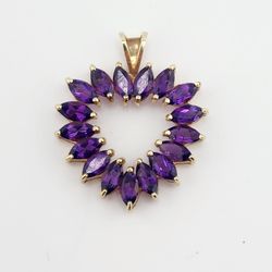 10k gold amethyst heart pendant
