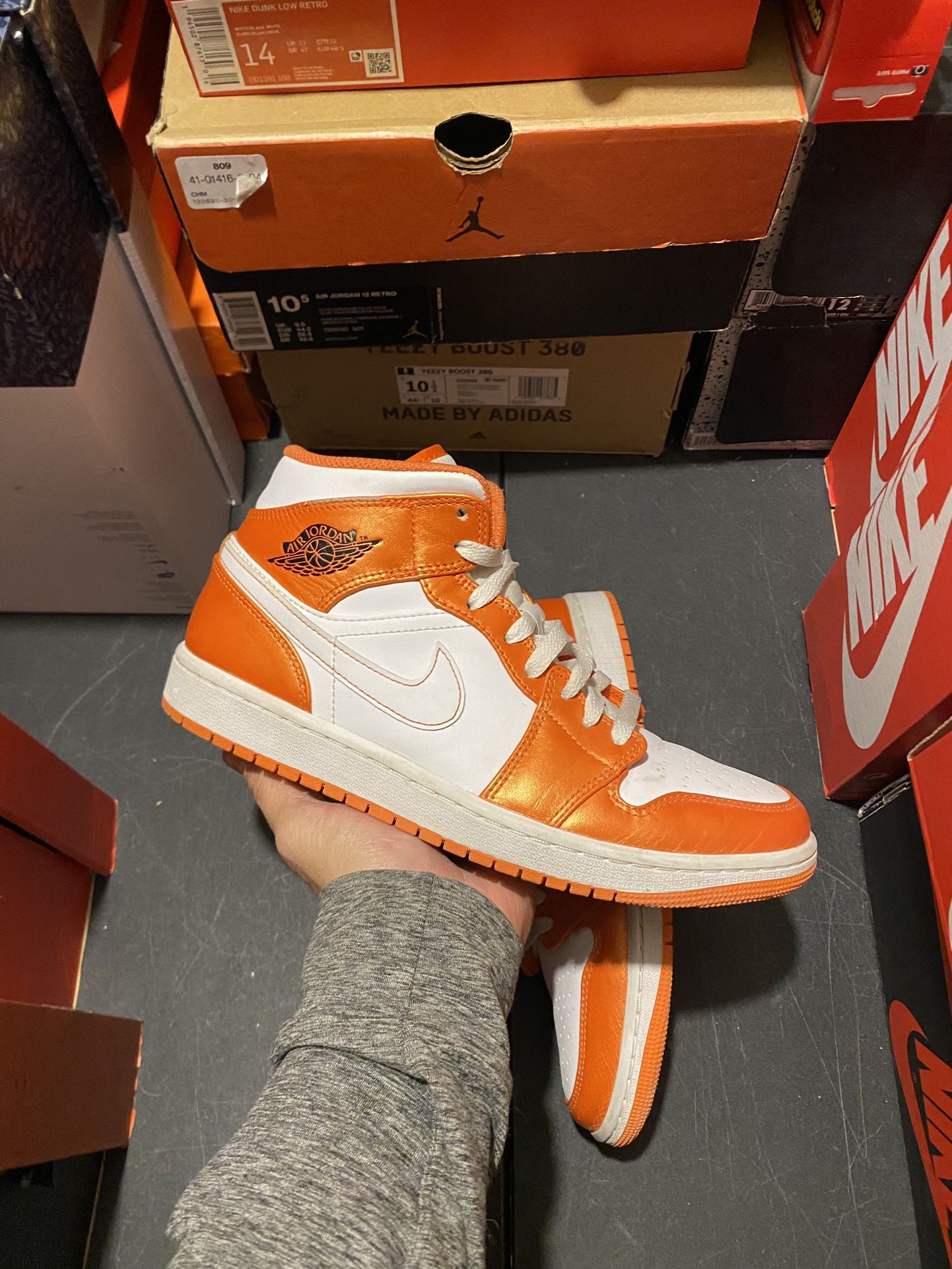 Jordan Mid Metallic Orange size USED But Clean