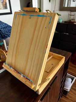 Wooden Easel & Art Supply Box – Portable/Folding