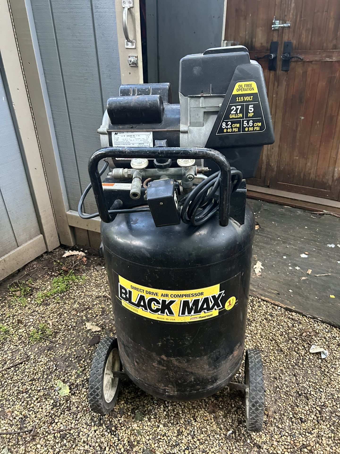 Coleman Powermate Black Max 27 Gallon HP Direct Drive Air Compressor
