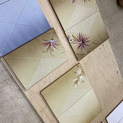 Vintage Tiles - Cross Hatch Design With Floral Prints - $0.75/tile