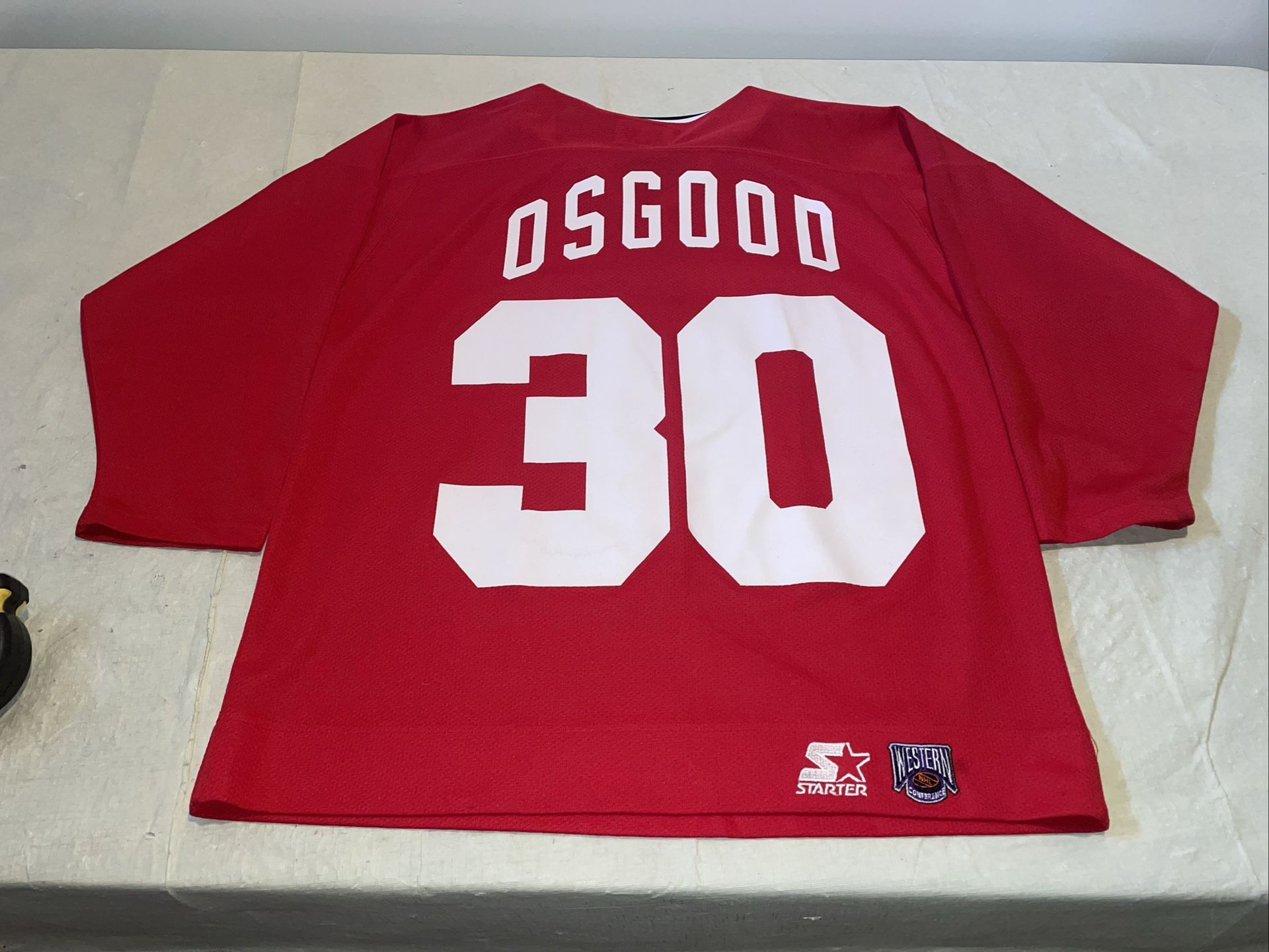 Chris Osgood Detroit Red Wings starter NHL Jersey Mens Large Euc 90s Vintage