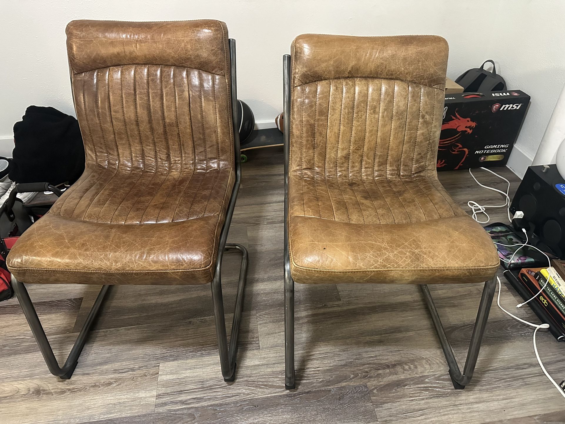 Ansel Leather Chair Set Moe’s
