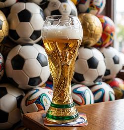 World Cup Trophy Beer Glass - Perfect for Soccer Fans! FIFA World Cup Trophy Beer Mug / Glass 500ml
