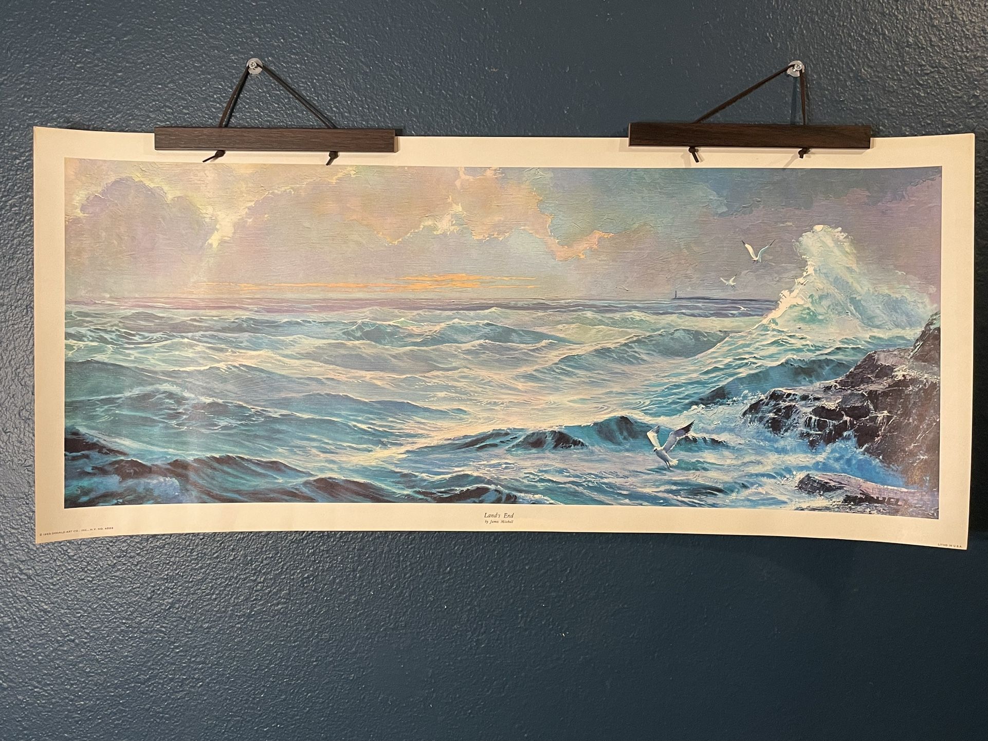 Vintage James Mitchell Lithograph of "Lands End" 1963