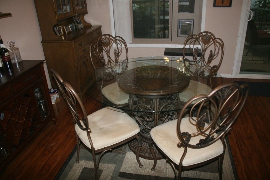 Dining Room Table Set 4-ft Glass