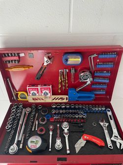 Large Red Tool Chest with Tools