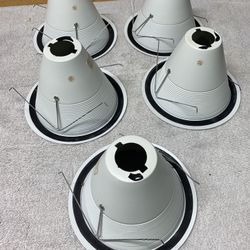 6 inch White Air-Tight Aluminum Baffle Cone with White Flange (5 available, $2/ea)