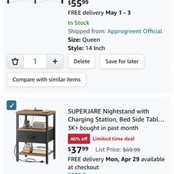 Bed Frame/ Night Stand 