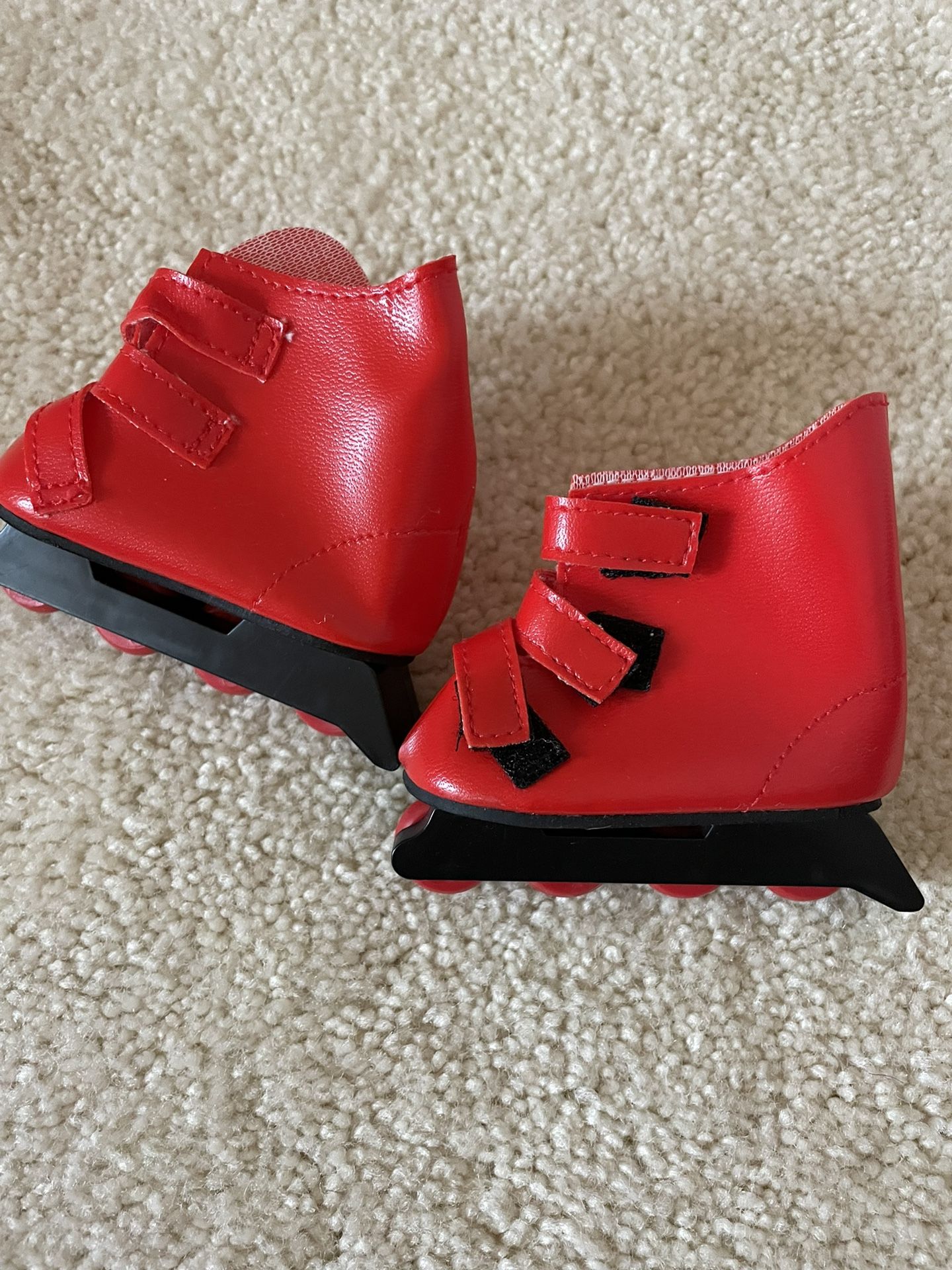 Pair of Red Roller Skates Rollerblades for 18" American Girl or Our Generation Doll