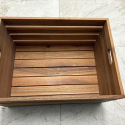 Stained Wood Crate 16” Long, 11.5” Wide, 8” High    Home Decor Desk Table Chair Weights Pictures Mirror Shelves Storage Toys Art Sculpture 