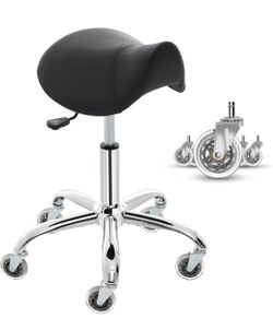 Saddle Stool, Adjustable, Black